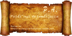 Polányi Artemíszia névjegykártya
